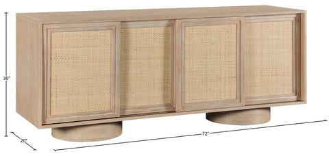 Prescott Natural Solid Wood And Natural Cane Sideboard / Buffet, 1 Piece (Style 2)