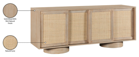 Prescott Natural Solid Wood And Natural Cane Sideboard / Buffet, 1 Piece (Style 2)