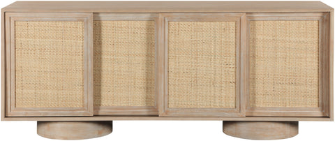 Prescott Natural Solid Wood And Natural Cane Sideboard / Buffet, 1 Piece (Style 2)