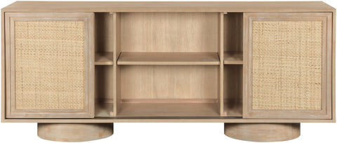 Prescott Natural Solid Wood And Natural Cane Sideboard / Buffet, 1 Piece (Style 2)