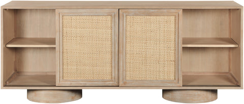 Prescott Natural Solid Wood And Natural Cane Sideboard / Buffet, 1 Piece (Style 2)