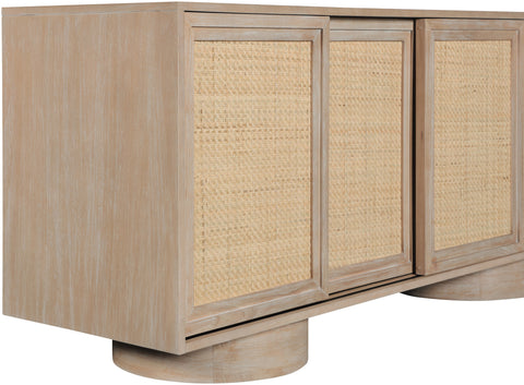Prescott Natural Solid Wood And Natural Cane Sideboard / Buffet, 1 Piece (Style 2)