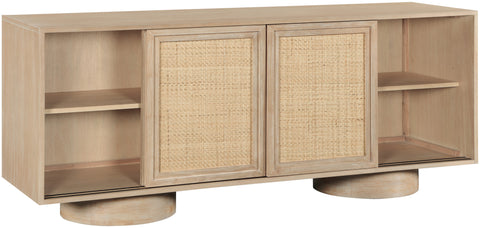 Prescott Natural Solid Wood And Natural Cane Sideboard / Buffet, 1 Piece (Style 2)