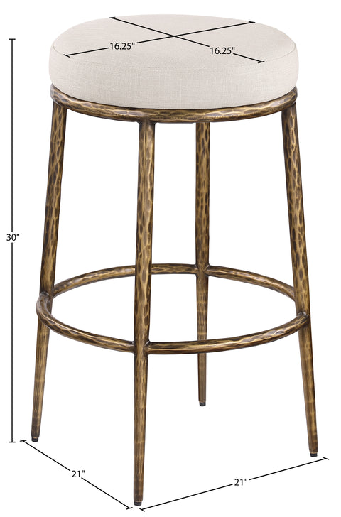 Orla Beige Performance Fabric Upholstered Bar Stool, 1 Piece