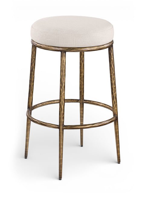 Orla Beige Performance Fabric Upholstered Bar Stool, 1 Piece