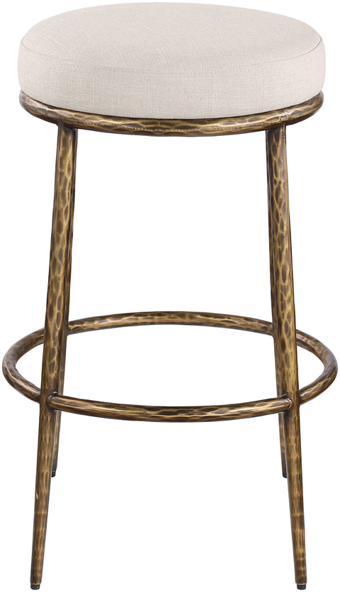 Orla Beige Performance Fabric Upholstered Bar Stool, 1 Piece