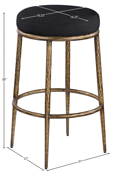 Orla Black Performance Fabric Upholstered Bar Stool, 1 Piece