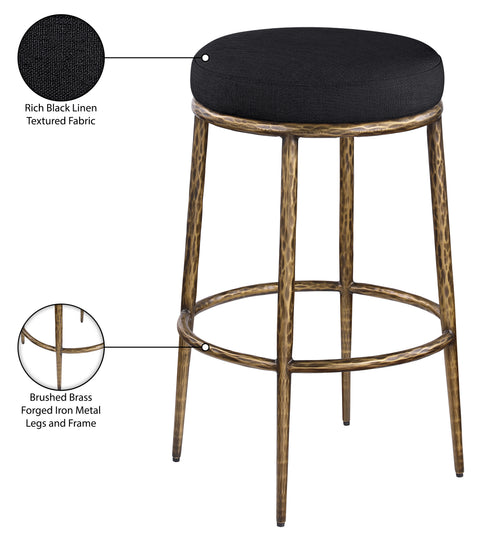Orla Black Performance Fabric Upholstered Bar Stool, 1 Piece