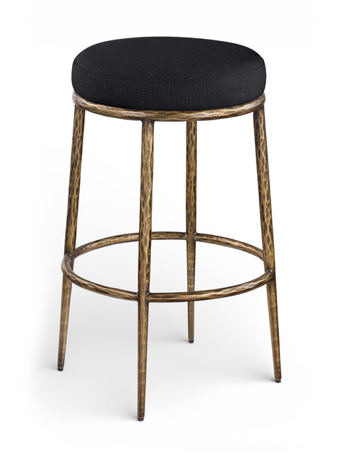Orla Black Performance Fabric Upholstered Bar Stool, 1 Piece