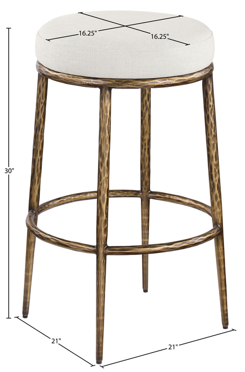 Orla Cream Performance Fabric Upholstered Bar Stool, 1 Piece