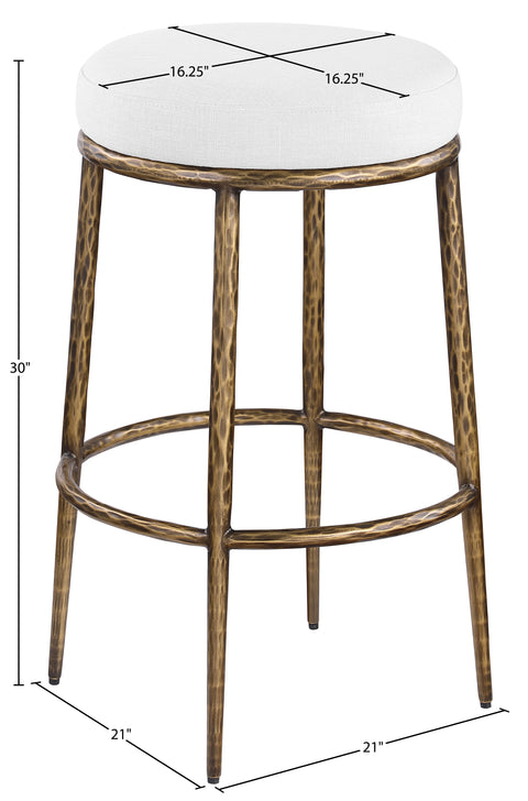 Orla White Performance Fabric Upholstered Bar Stool, 1 Piece