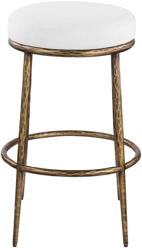Orla White Performance Fabric Upholstered Bar Stool, 1 Piece