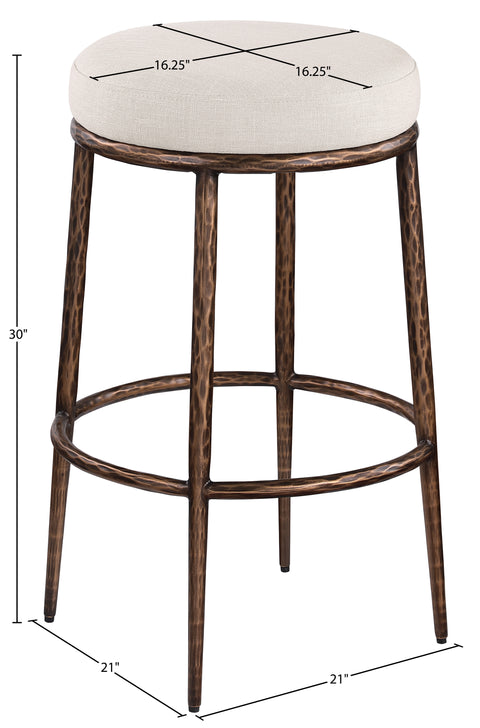 Orla Beige Performance Fabric Upholstered Bar Stool, 1 Piece (Style 2)