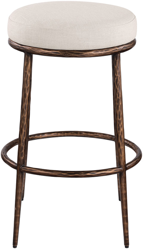 Orla Beige Performance Fabric Upholstered Bar Stool, 1 Piece (Style 2)