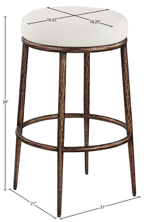 Orla Cream Performance Fabric Upholstered Bar Stool, 1 Piece (Style 2)