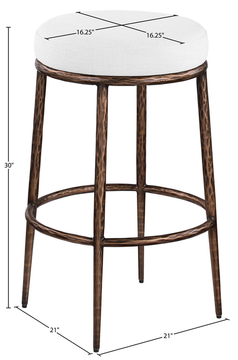Orla White Performance Fabric Upholstered Bar Stool, 1 Piece (Style 2)