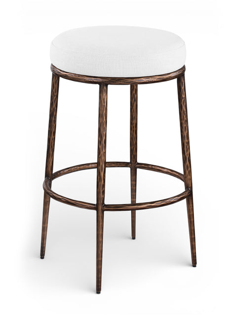 Orla White Performance Fabric Upholstered Bar Stool, 1 Piece (Style 2)