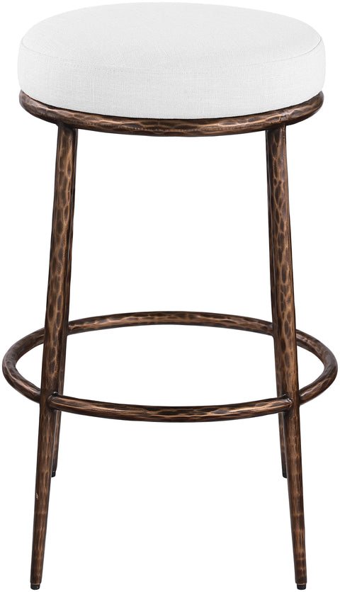 Orla White Performance Fabric Upholstered Bar Stool, 1 Piece (Style 2)