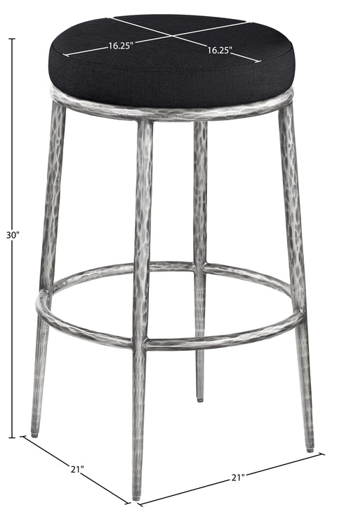 Orla Black Performance Fabric Upholstered Bar Stool, 1 Piece (Style 2)