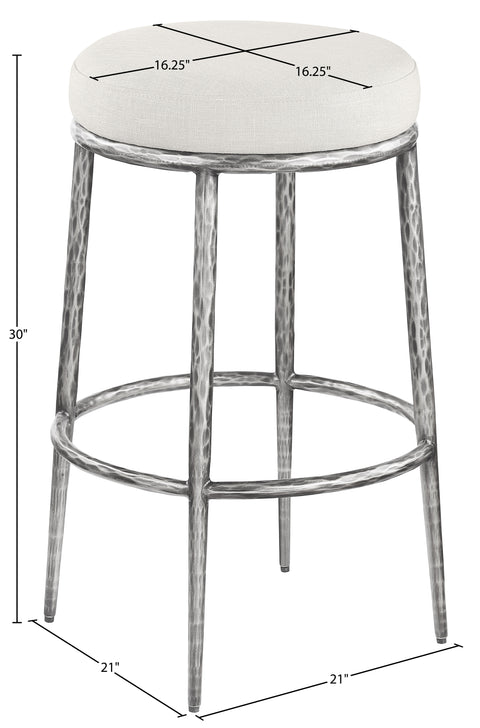 Orla Cream Performance Fabric Upholstered Bar Stool, 1 Piece (Style 3)