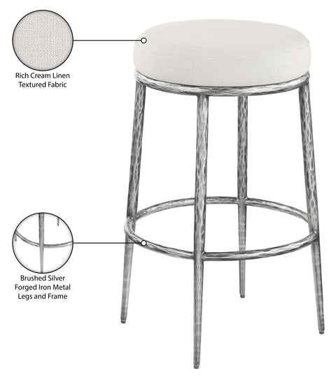 Orla Cream Performance Fabric Upholstered Bar Stool, 1 Piece (Style 3)