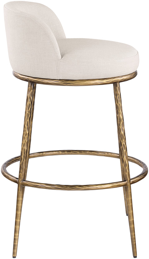 Orla Beige Performance Fabric Upholstered Bar Stool, 1 Piece (Style 3)
