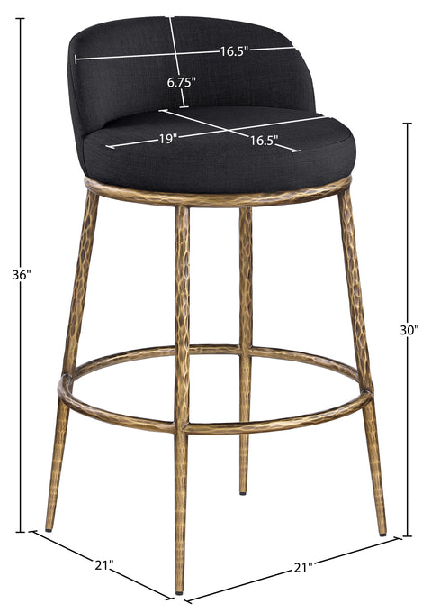 Orla Black Performance Fabric Upholstered Bar Stool, 1 Piece (Style 3)