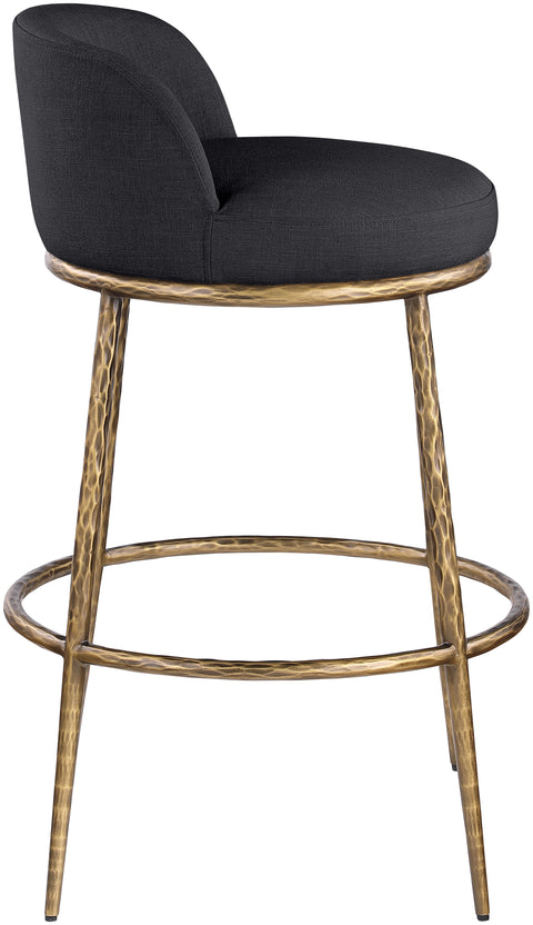 Orla Black Performance Fabric Upholstered Bar Stool, 1 Piece (Style 3)