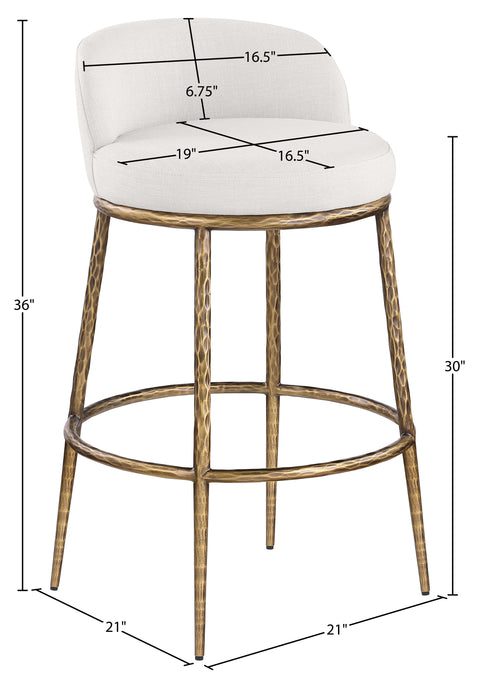 Orla Cream Performance Fabric Upholstered Bar Stool, 1 Piece (Style 4)