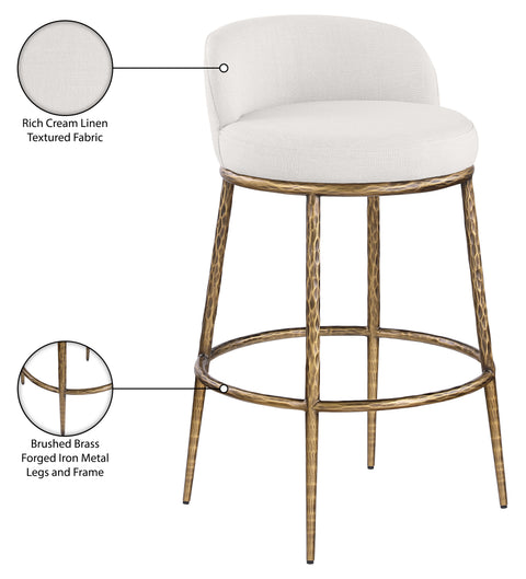 Orla Cream Performance Fabric Upholstered Bar Stool, 1 Piece (Style 4)