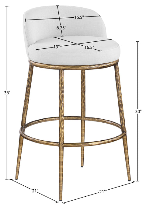Orla White Performance Fabric Upholstered Bar Stool, 1 Piece (Style 3)