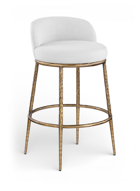 Orla White Performance Fabric Upholstered Bar Stool, 1 Piece (Style 3)