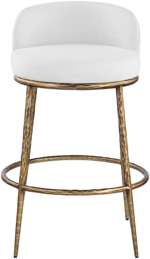 Orla White Performance Fabric Upholstered Bar Stool, 1 Piece (Style 3)