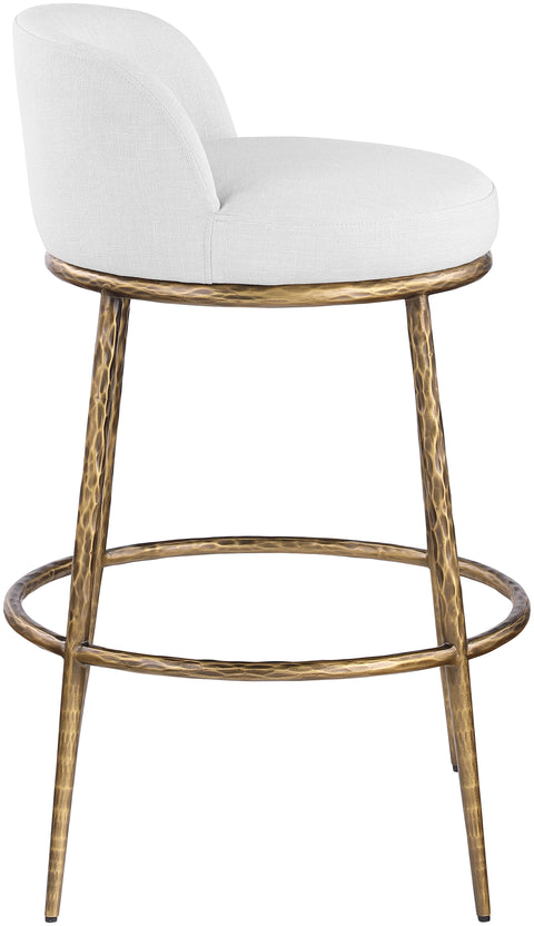 Orla White Performance Fabric Upholstered Bar Stool, 1 Piece (Style 3)