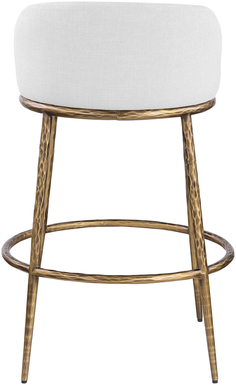 Orla White Performance Fabric Upholstered Bar Stool, 1 Piece (Style 3)