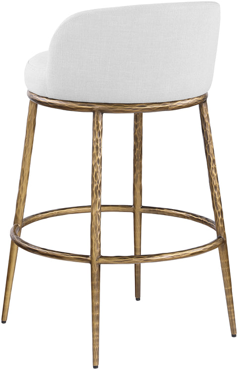Orla White Performance Fabric Upholstered Bar Stool, 1 Piece (Style 3)