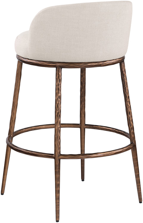 Orla Beige Performance Fabric Upholstered Bar Stool, 1 Piece (Style 4)