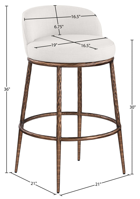 Orla Cream Performance Fabric Upholstered Bar Stool, 1 Piece (Style 5)