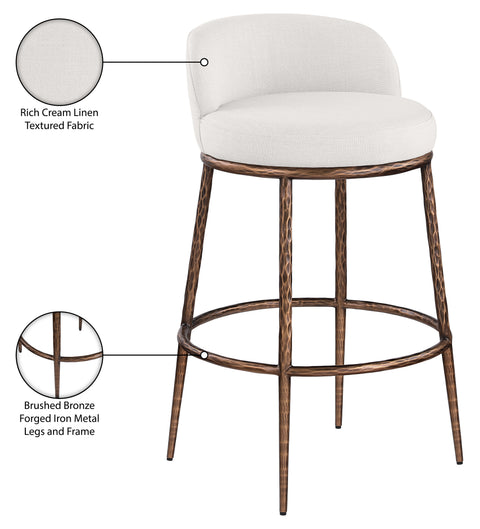 Orla Cream Performance Fabric Upholstered Bar Stool, 1 Piece (Style 5)