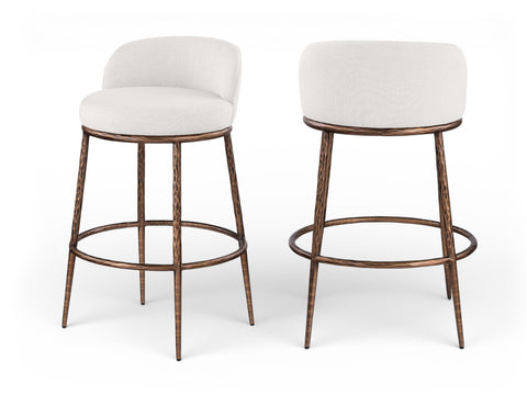 Orla Cream Performance Fabric Upholstered Bar Stool, 1 Piece (Style 5)