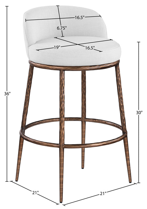 Orla White Performance Fabric Upholstered Bar Stool, 1 Piece (Style 4)