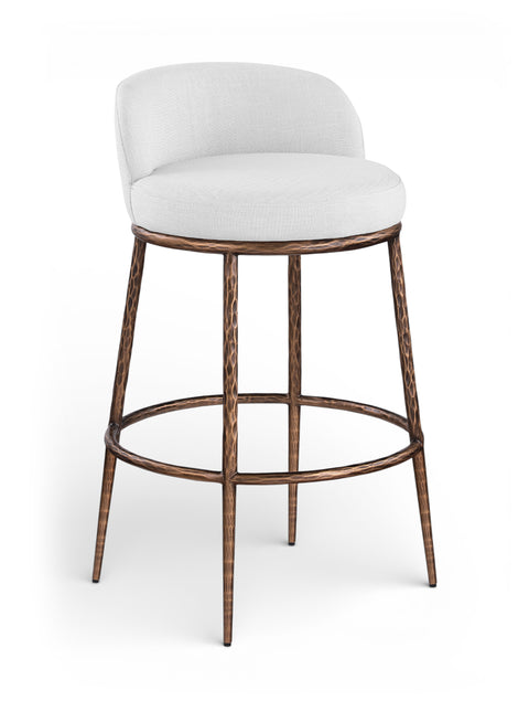 Orla White Performance Fabric Upholstered Bar Stool, 1 Piece (Style 4)