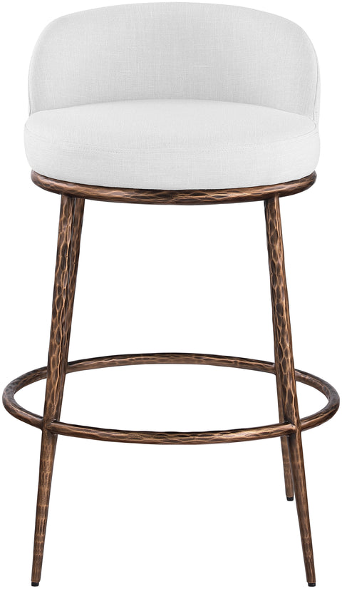 Orla White Performance Fabric Upholstered Bar Stool, 1 Piece (Style 4)