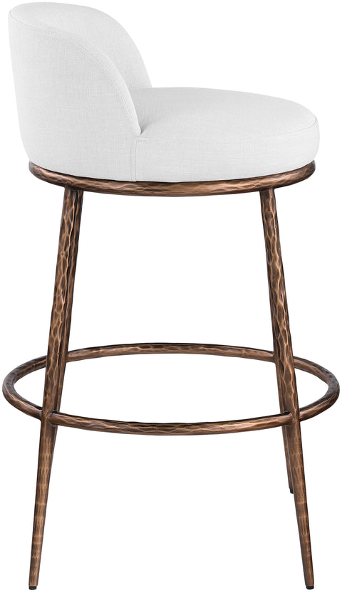 Orla White Performance Fabric Upholstered Bar Stool, 1 Piece (Style 4)