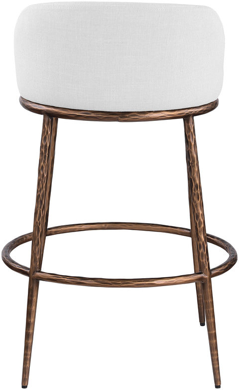Orla White Performance Fabric Upholstered Bar Stool, 1 Piece (Style 4)