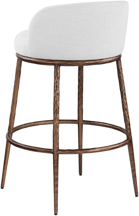 Orla White Performance Fabric Upholstered Bar Stool, 1 Piece (Style 4)