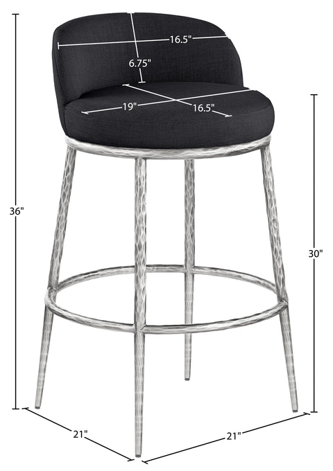 Orla Black Performance Fabric Upholstered Bar Stool, 1 Piece (Style 4)