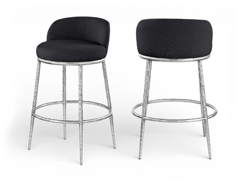 Orla Black Performance Fabric Upholstered Bar Stool, 1 Piece (Style 4)