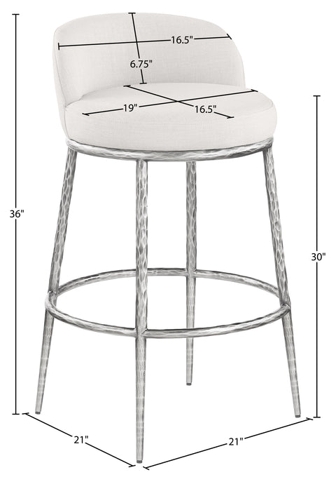 Orla Cream Performance Fabric Upholstered Bar Stool, 1 Piece (Style 6)