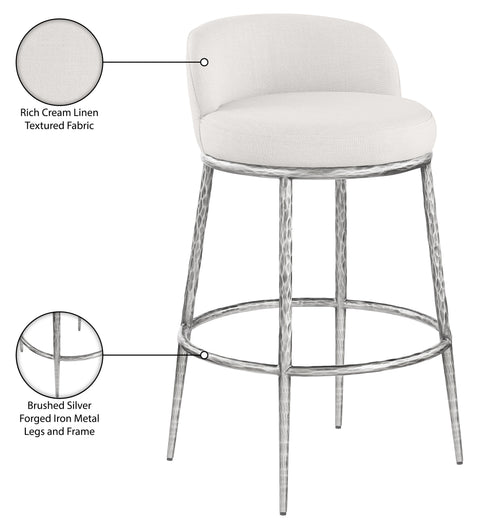 Orla Cream Performance Fabric Upholstered Bar Stool, 1 Piece (Style 6)